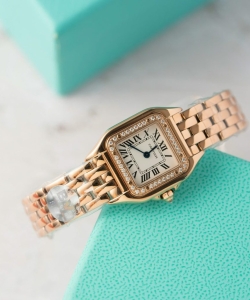 cartier panthere rose gold with diamond bezel 22mm