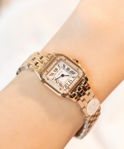 cartier panthere rose gold with diamond bezel 22mm