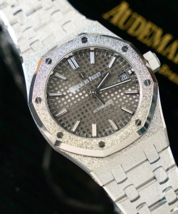 audemars piguet 15454 fosted gold grey dial 37mm