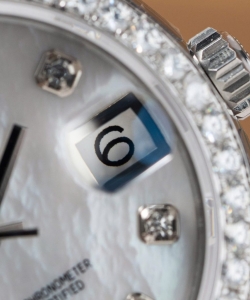 Rolex datejust mother of pearl dial with moissanite bezel 31mm