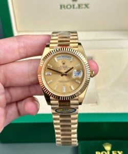 Rolex day-date 228238 yellow dial president strap 40mm