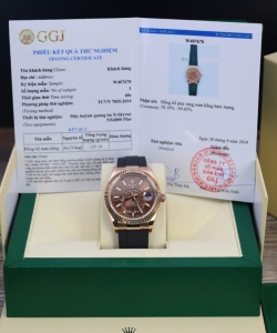 Rolex sky-dweller m336235 custom gold wrapped chocolate dial 42mm