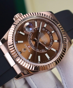 Rolex sky-dweller m336235 custom gold wrapped chocolate dial 42mm