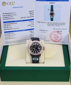 Rolex yacht-master custom gold wrapped with moissanite baguette diamond hong kong 40mm