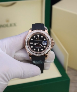 Rolex yacht-master custom gold wrapped with moissanite baguette diamond hong kong 40mm