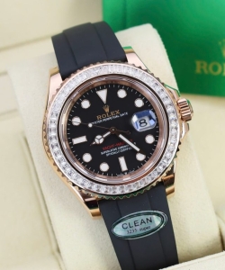 Rolex yacht-master custom gold wrapped with moissanite baguette diamond hong kong 40mm