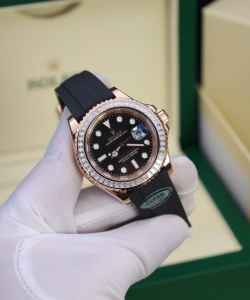 Rolex yacht-master custom gold wrapped with moissanite baguette diamond hong kong 40mm