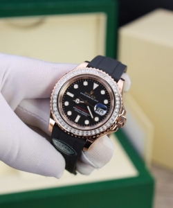 Rolex yacht-master custom gold wrapped with moissanite baguette diamond hong kong 40mm