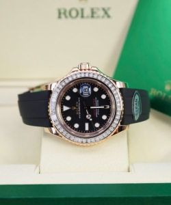 Rolex yacht-master custom gold wrapped with moissanite baguette diamond hong kong 40mm