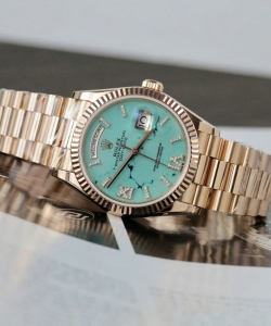 Rolex day-date 128238 dial turquoise gold wrapped 36mm