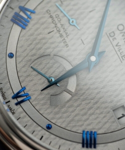 omega de ville prestige power reserve blue leather strap 39.5mm