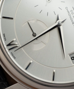 omega de ville prestige power reserve white dial leather strap 39.5mm