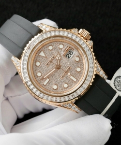 Rolex yacht-mastergold wrapped + moissanite diamonds hong kong 40mm