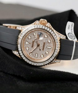 Rolex yacht-mastergold wrapped + moissanite diamonds hong kong 40mm