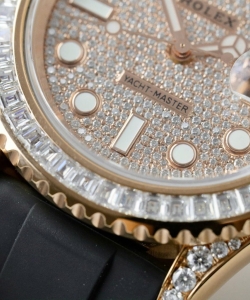 Rolex yacht-mastergold wrapped + moissanite diamonds hong kong 40mm