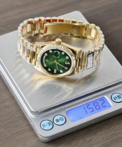 Rolex day-date 128238 dial green ombre weight 158 grams 36mm