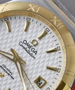 omega constellation co-axial watch metal wire 38mm