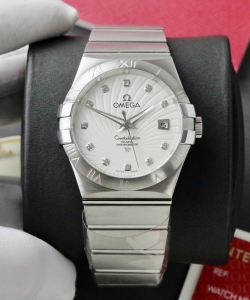 omega constellation co-axial clone watch white dial 38mm