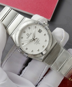 omega constellation co-axial clone watch white dial 38mm