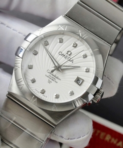 omega constellation co-axial clone watch white dial 38mm