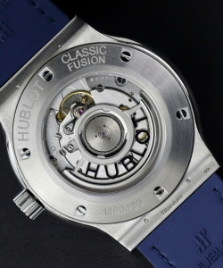 hublot classic fusion titaniumblue dial custom moissanite diamonds 42mm