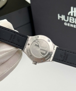 hublot classic fusion titanium wacth black custom moissanite diamonds 33mm