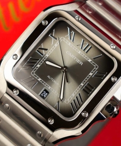 cartier santos gray dial 39.8mm