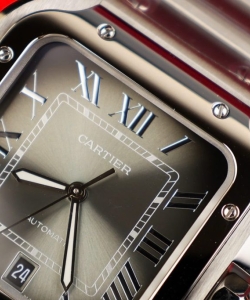 cartier santos gray dial 39.8mm