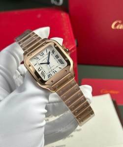 cartier santos womens white dial 35.2mm