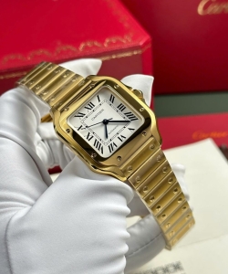 cartier santos womens white dial 35.2mm