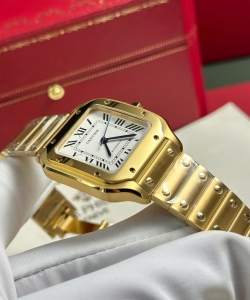 cartier santos womens white dial 35.2mm