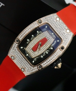 Richard Mille rm007 custom moissanite diamonds red 36mm