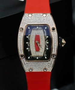 Richard Mille rm007 custom moissanite diamonds red 36mm