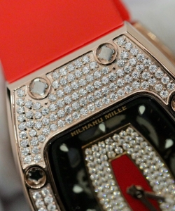 Richard Mille rm007 custom moissanite diamonds red 36mm